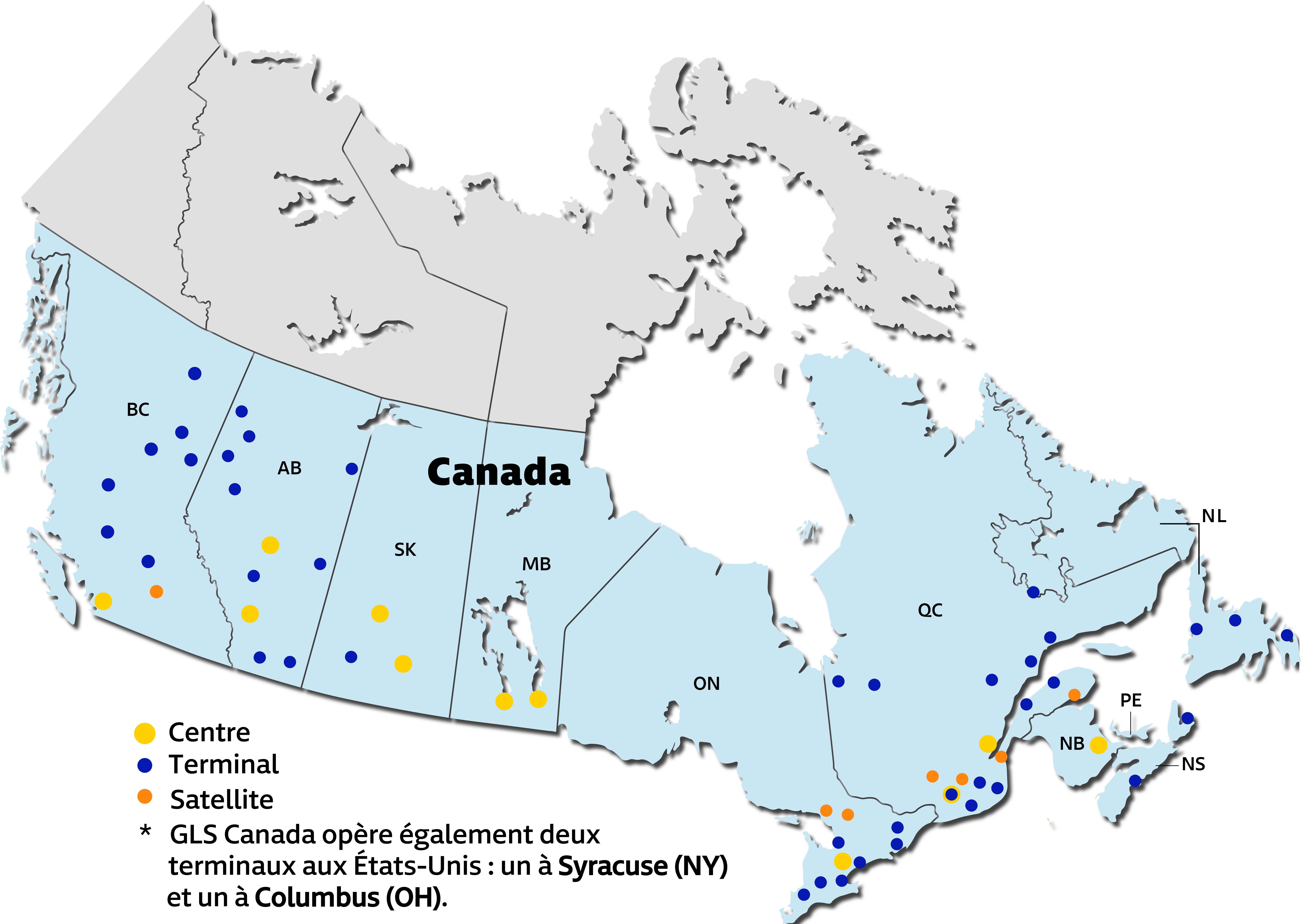 Carte de GLS Canada