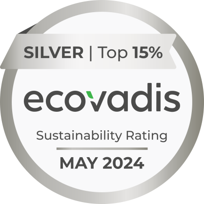 Logo argent 2024 EcoVadis pour le développement durable.