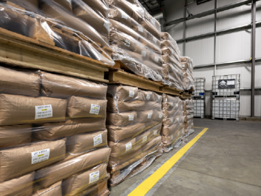 Stock on pallets inside an Acropolis warehouse