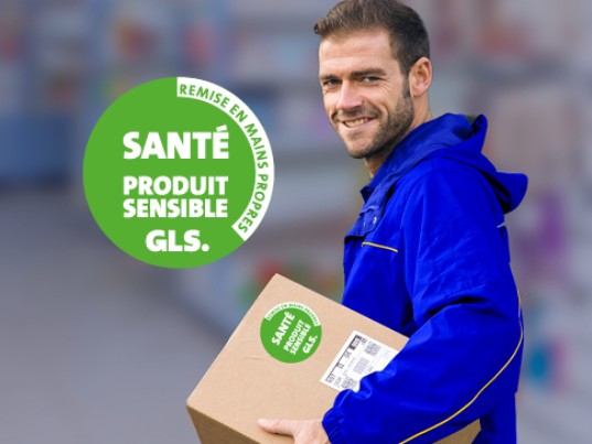 Chauffeur GLS France colis médicaments label vert santé produit sensible