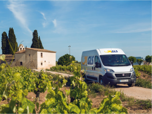 GLS van near the new depot in Beziers