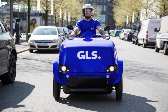  courier on the eco vehicle symbol of the company