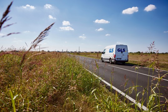 GLS delivery van in nature