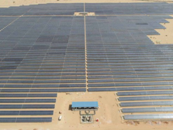 Field of solar panels in Bhadla, India